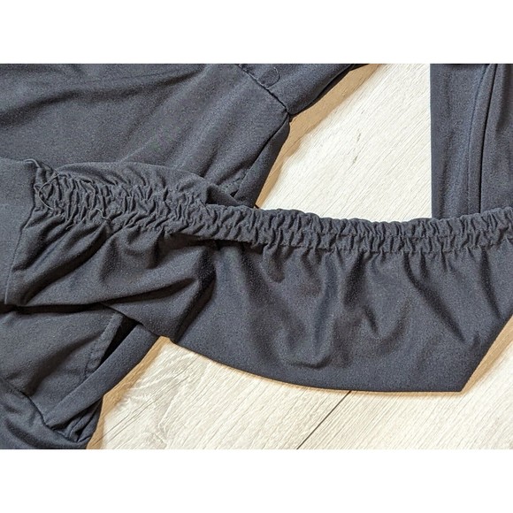 Te Verde Women's  Medium Dark Gray Track Jacket  Fitted Thumb Holes Runched - Picture 7 of 14